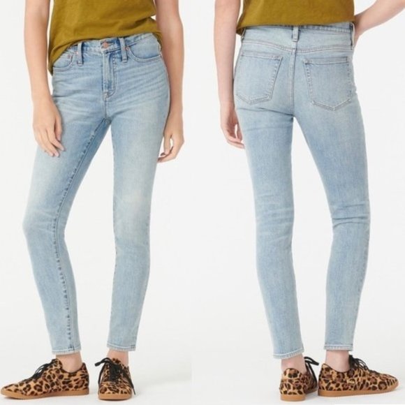 NEW J. Crew 9" Toothpick Light Wash Skinny Ankle Jeans 25